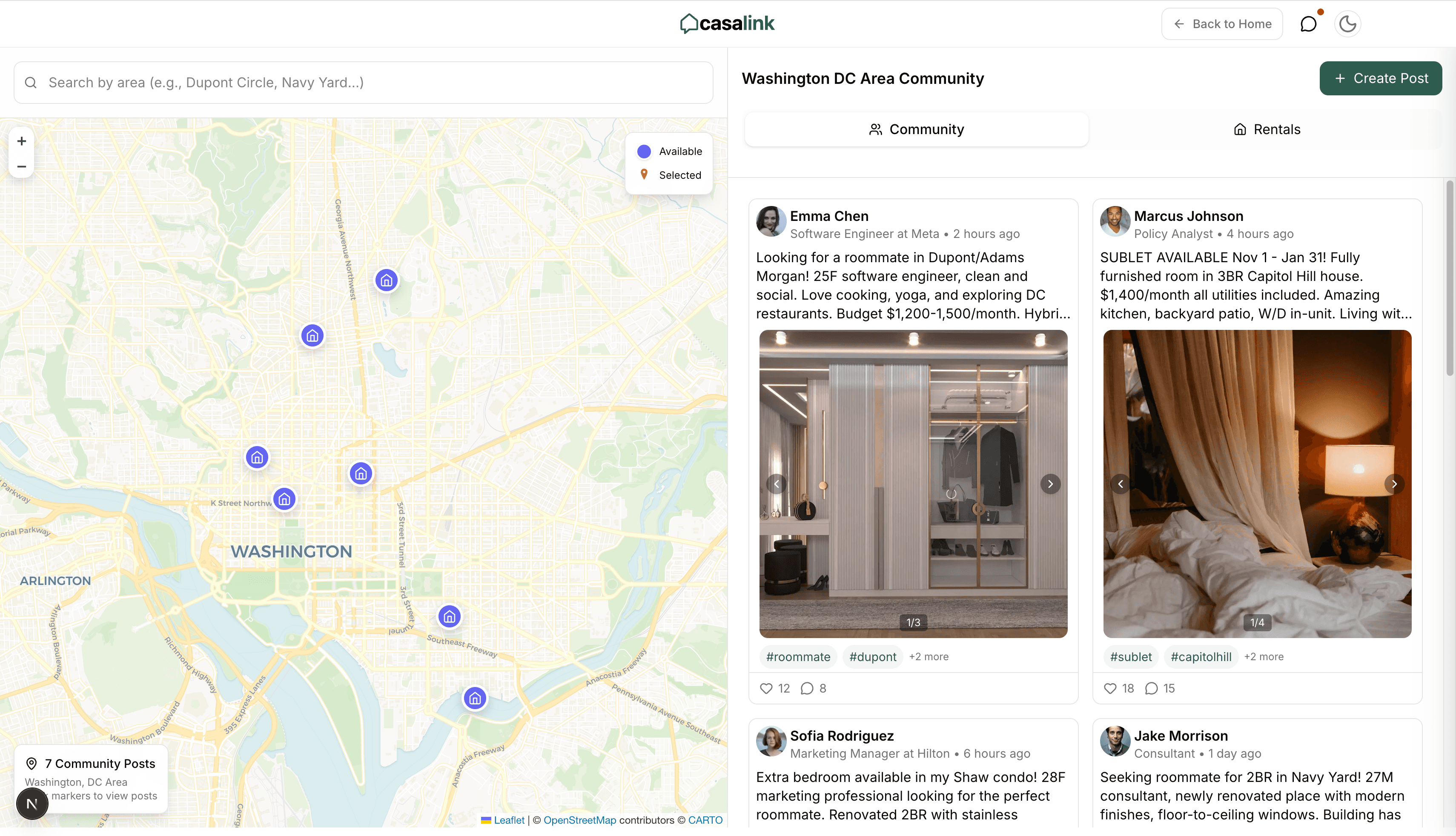 CasaLink app main interface
