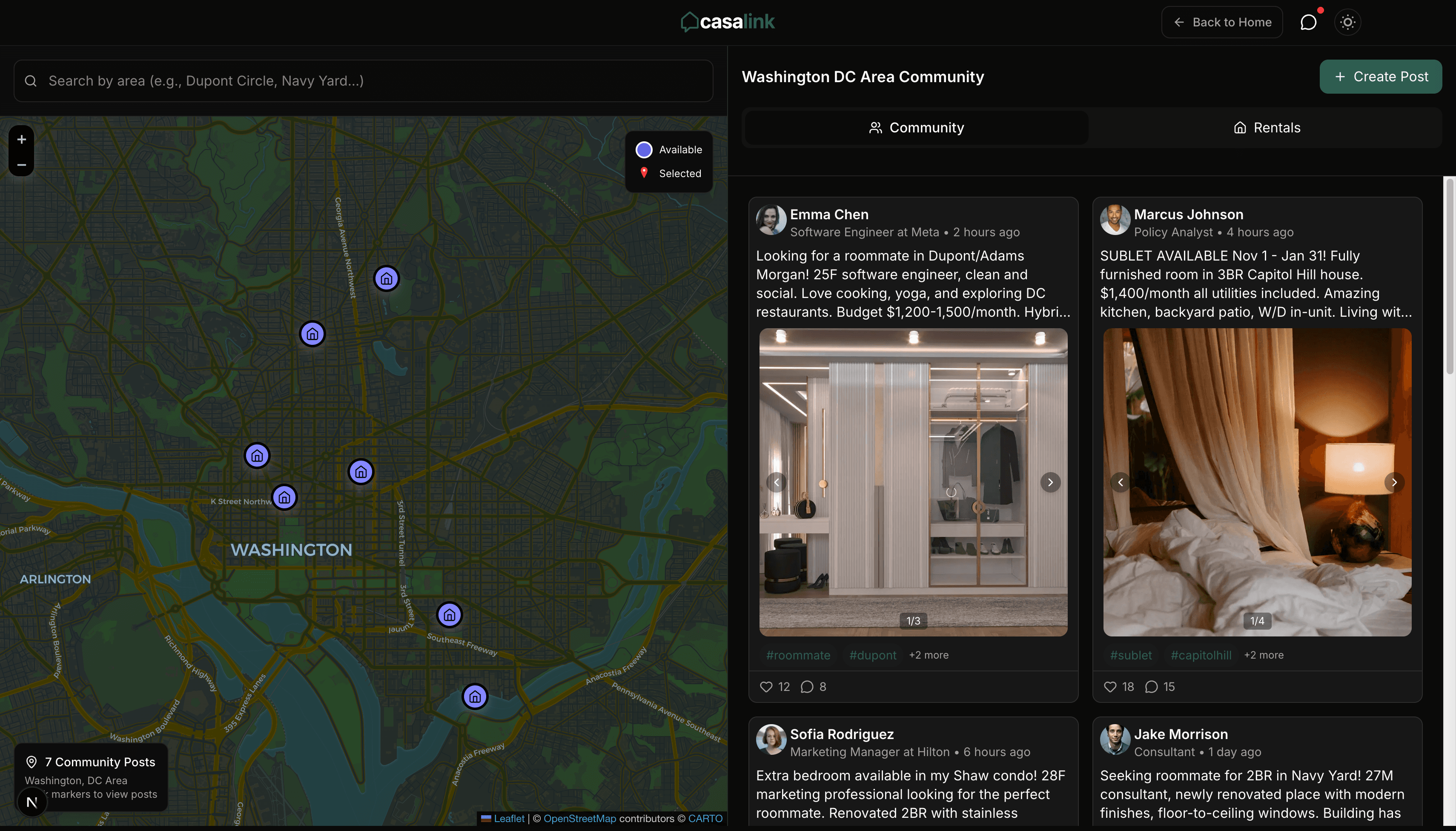 CasaLink app main interface